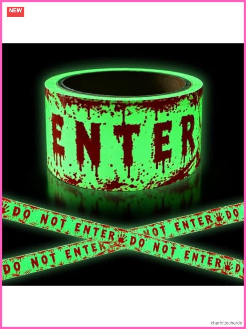 Glow in the Dark Halloween Caution Tape 2in x 16.4ft Party Decor